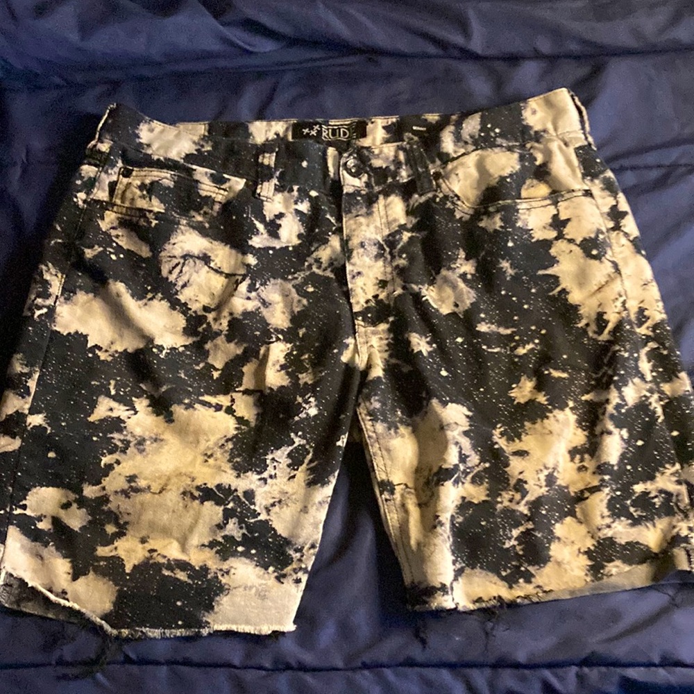 Vintage Rude bleach splatter shorts sz 36